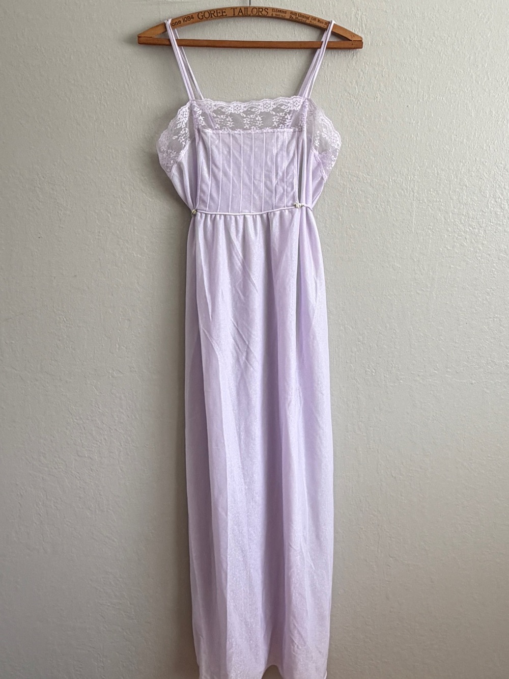 Vintage 80s Undercover Wear Lilac Nightgown Lace Bodice Maxi Dress Large